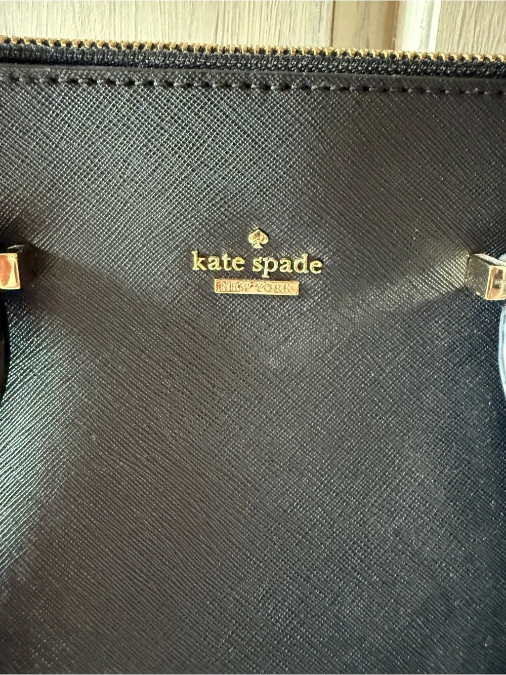 Kate Spade Black Dome Satchel with Gold Hardware